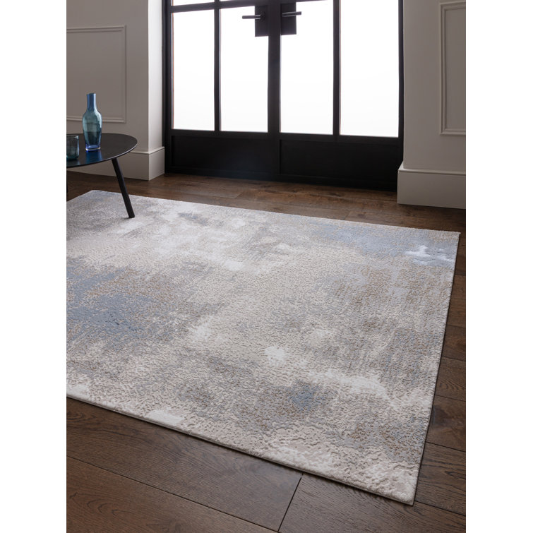 Caydren Abstract Blue/Beige Area Rug