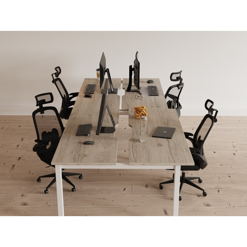 Inbox Zero Fabric Office Chair with Headrest, Black