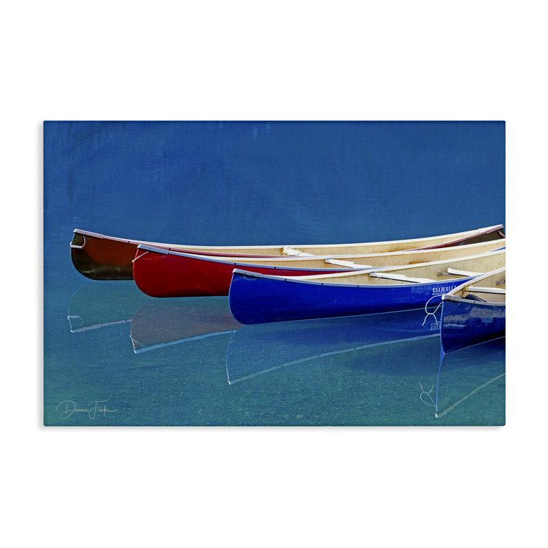 Art mural sur toile, "Divers canots" par Dennis Frates, H 30 po x l 45 po
