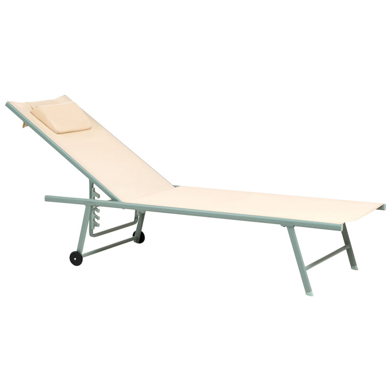 149cm Long Double Chaise, Green, Beige