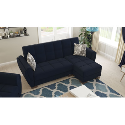 PrimeNest SkyHaven Collection Upholstered Convertible Chaise Lounge with Storage