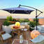 Parasol d'extérieur rectangulaire pour terrasse 2X3m - Luminaire à DEL solaire, 40+ Upf, 6 baleines, manivelle et base transversale pour terrasse de jardin protégée, près de la piscine-131301082
