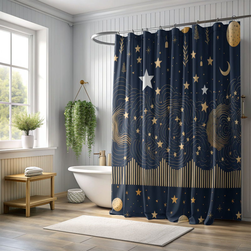 Rideau de douche Festive Twilight - Premium, H 74 po x l 71 po