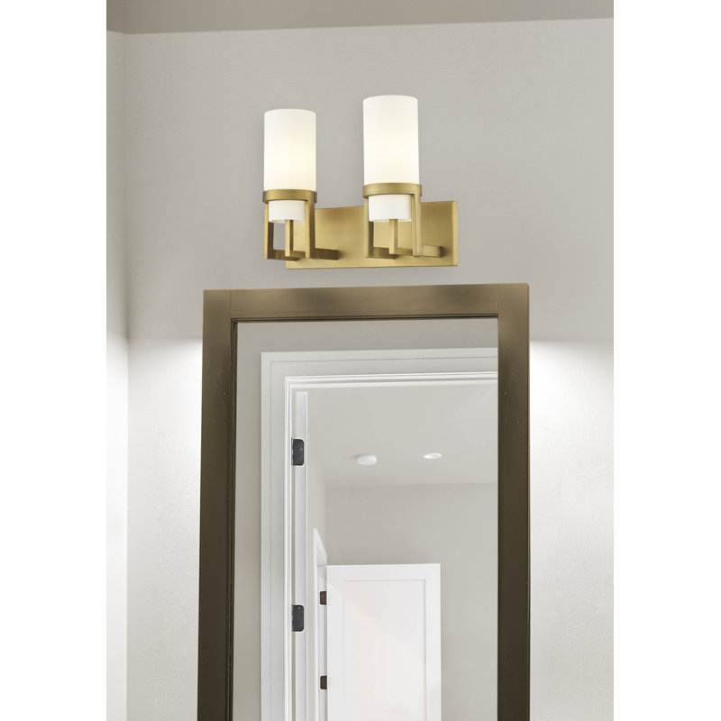 Éclairage pour meuble-lavabo mural 8 po Utopia, Laiton brossé, Blanc