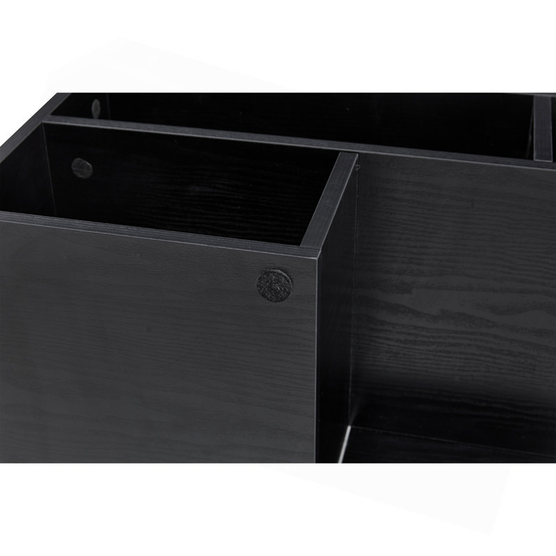 Meuble télé réglable modulaire, console de rangement ouverte noire, centre de divertissement moderne avec plusieurs compartiments, tablette multimédia Freestyle pour la chambre du salon