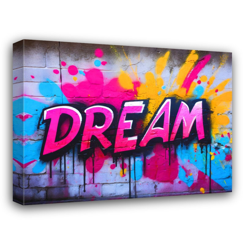 Neon Graffiti Dream 4 by Stephen Chambers - Wrapped Canvas Print, 15" H x 18" W x 1.5" D