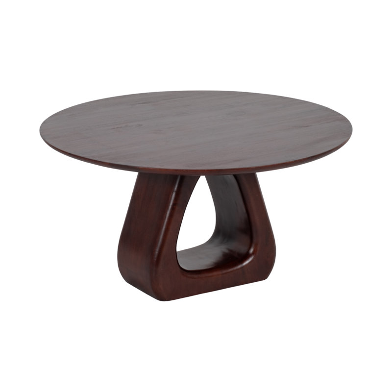 Round Coffee Table with Solid Wood Base, Beautiful Modern Living Room Table, 34"
