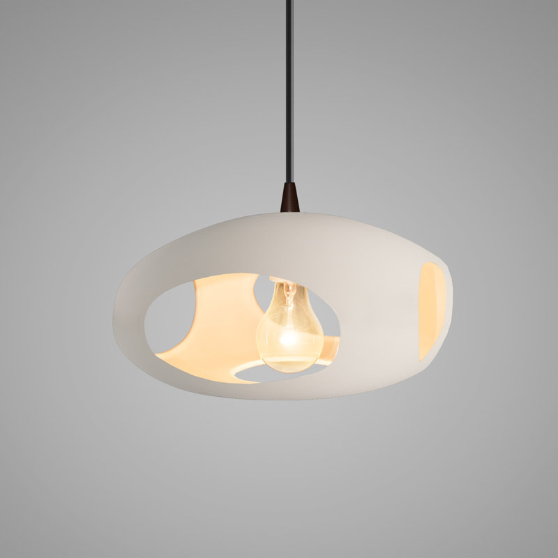 Luminaire suspendu géométrique à 1 lumière Logan, Bronze foncé, Bisque