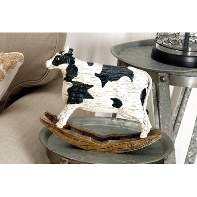 Sculpture de vache blanche en polystone