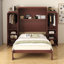 Lit escamotable avec structure en bois massif, armoire escamotable avec 2 armoires et tablettes de rangement-1450702151-1473838441