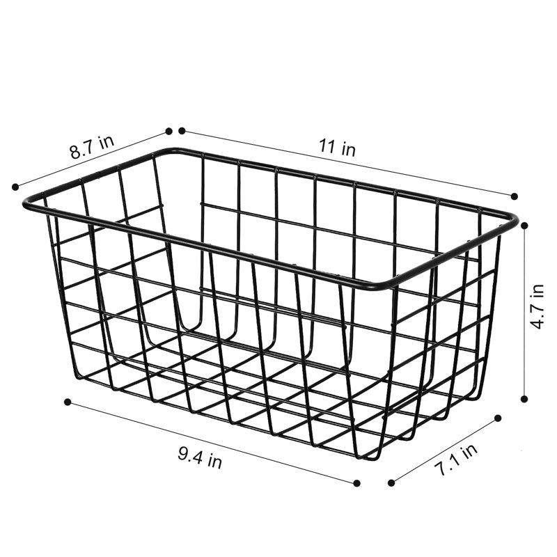 5-Packs Wire Baskets Black