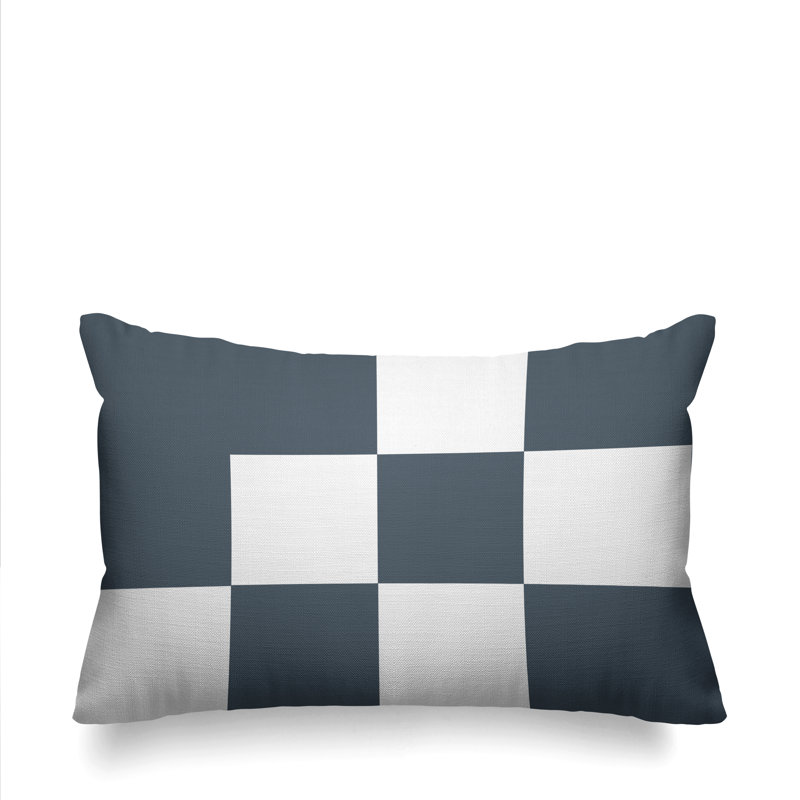 Coussin décoratif à motif géométrique intérieur / extérieur York, gris