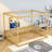 Luxurious Wooden Canopy Floor Bed With Guardrails-1575860008-1575860010