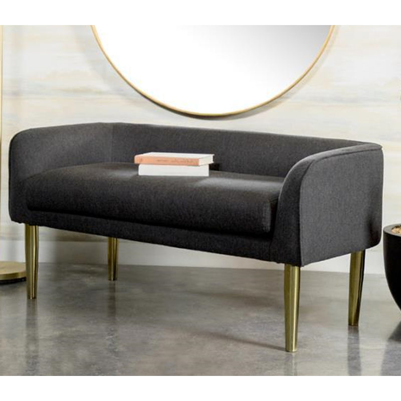 Banc rembourré Wolbert, Gris foncé