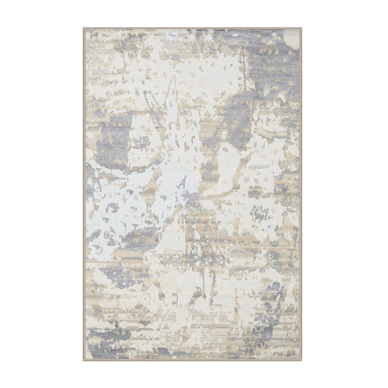 Tapis beige contemporain, Rectangle 3 pi x 5 pi
