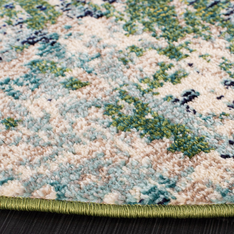 Annalyce Rug In Green & Blue, Round 152cm