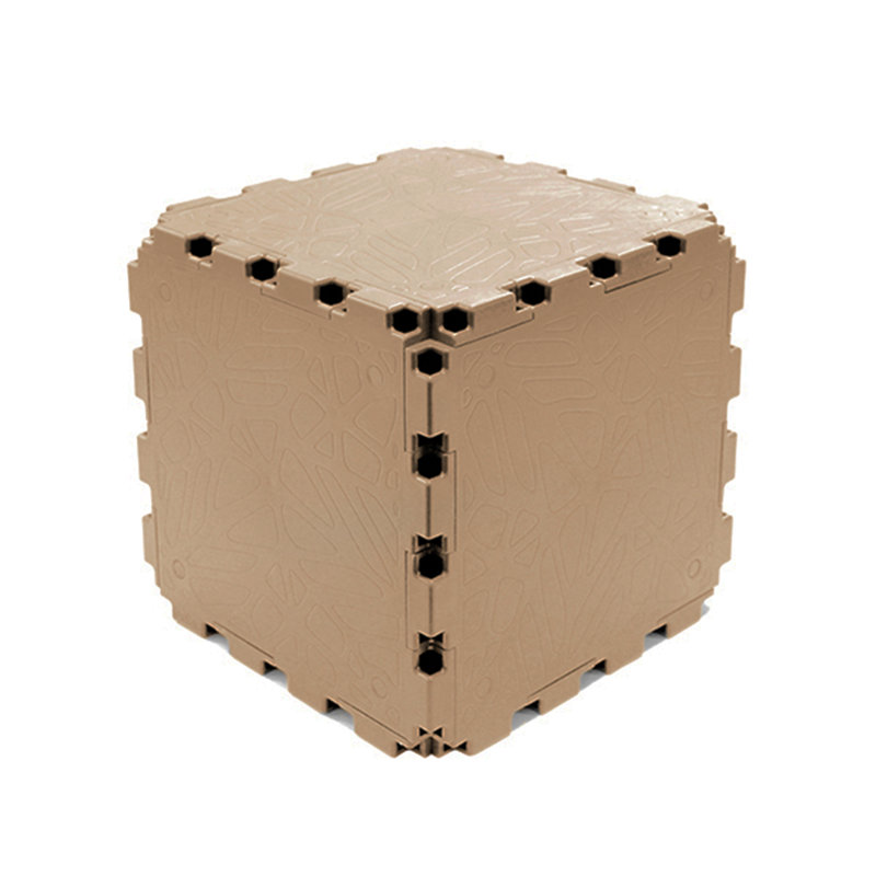 Ensemble de 10 cubes Zen Modular | Blocs structurels solides pour meubles et décor - beige, Beige