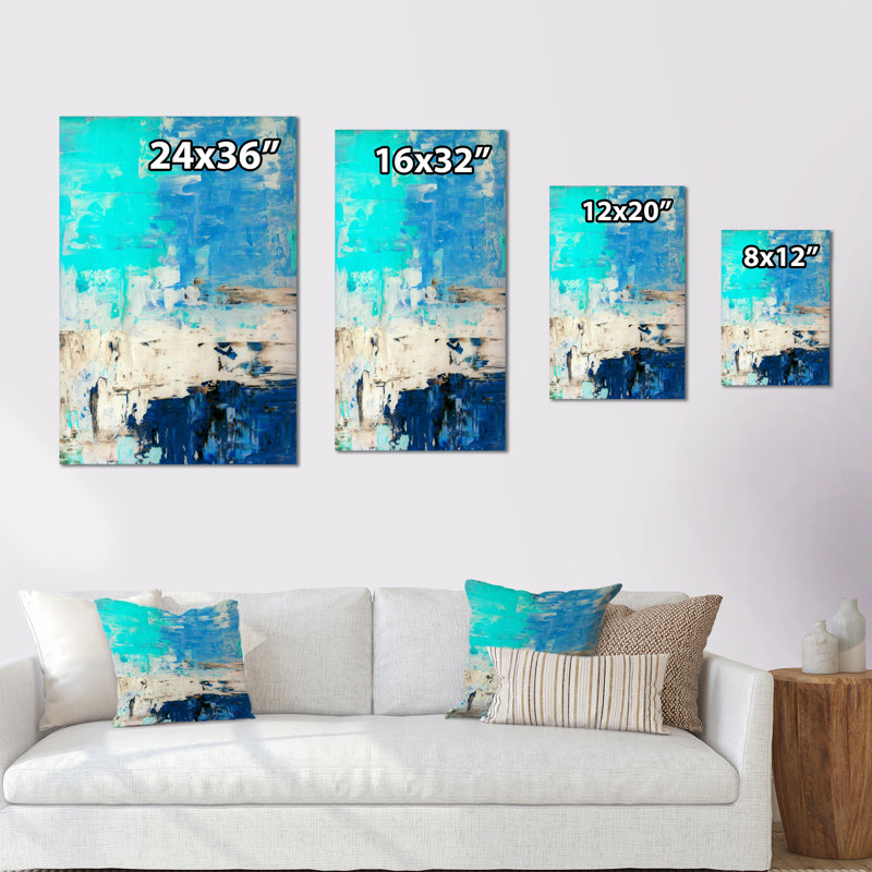 «Blue Meets Beige», reproduction d'art sur toile tendue