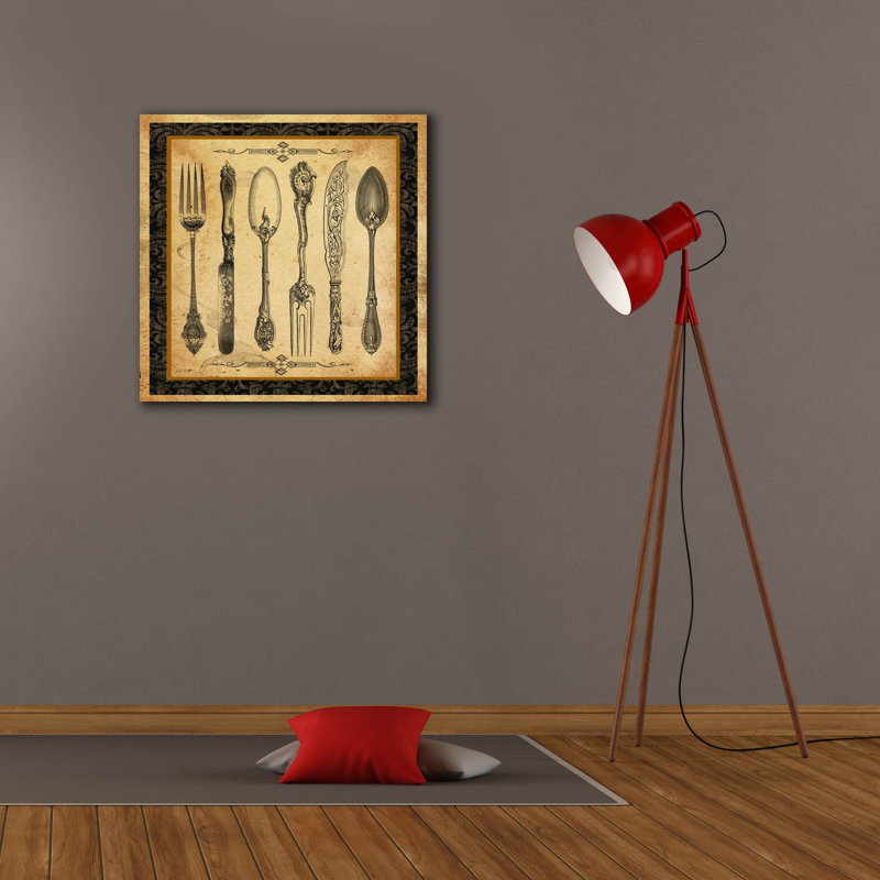 «Adriana Silverware Vignette13» par Jean Plout, art mural sur toile, 26 po x 26 po, 26"x26"