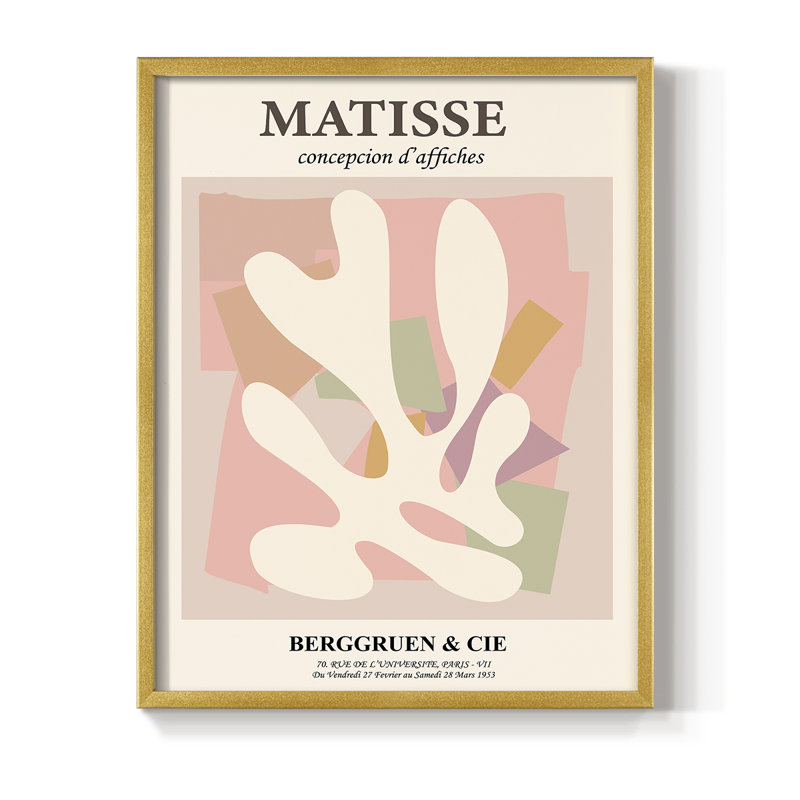 Matisse, reproduction d'art encadrée en bois massif, H 10 po x l 8 po