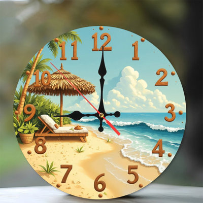 Horloge murale plage tropicale