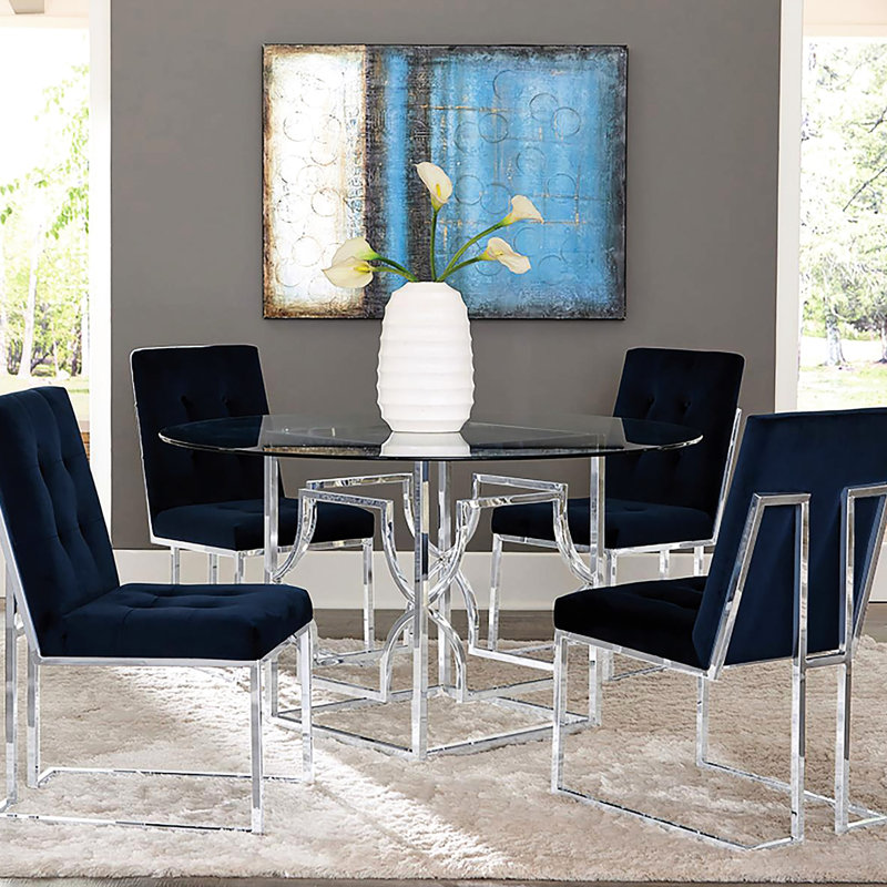 Chaise contemporaine à dossier bleu (2) - Sièges et pieds pour une expérience de luxe Chaises modernes avec (de 2) élégantes et sophistiquées