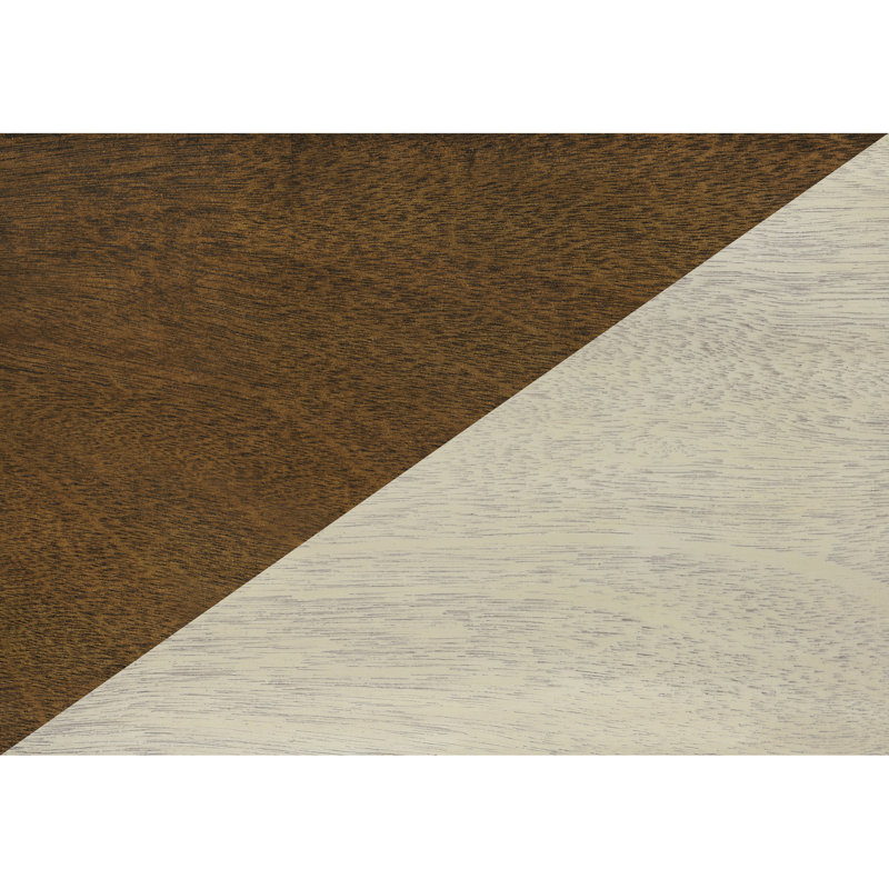Table d'appoint avec tablette fixe: placage blanc et brun antique, étroit pour le salon de la chambre à coucher, espace de rangement facile à installer: bouton de porte en métal, nettoyage d'assemblage