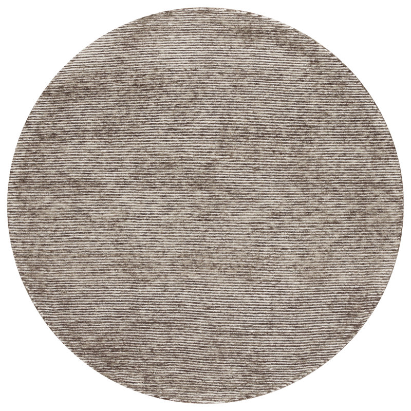 Kedwin Ebony Hand Tufted Wool Cotton Rug in Beige, Round 6'