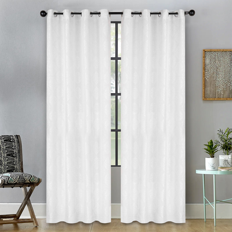 Ensemble de rideaux Venetian Damask, Doré, L 52 po x L 96 po