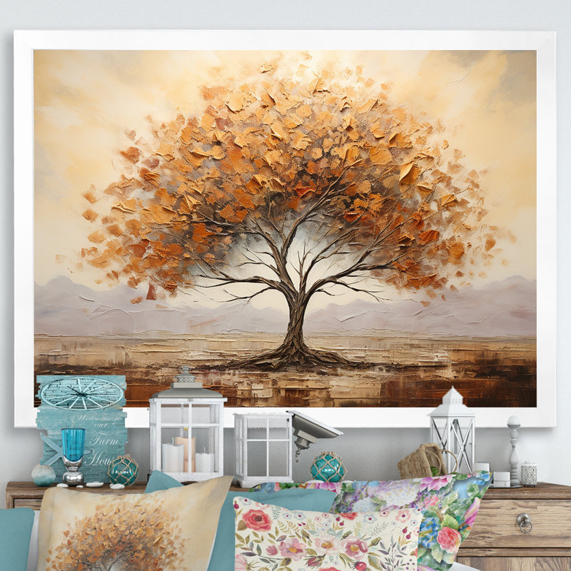 Arbre sauvage, art africain sur toile, H 34 po x l 44 po x P 1,5 po, Cadre de coin blanc fermé