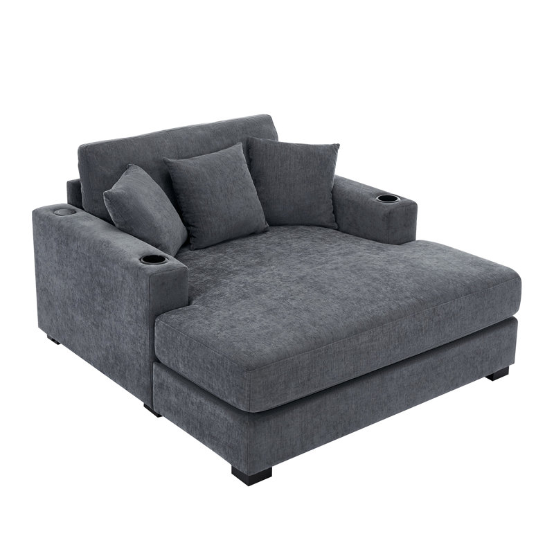 Comfortable Modern Sofa Couch With Multiple Practical Features, Blue-Grey