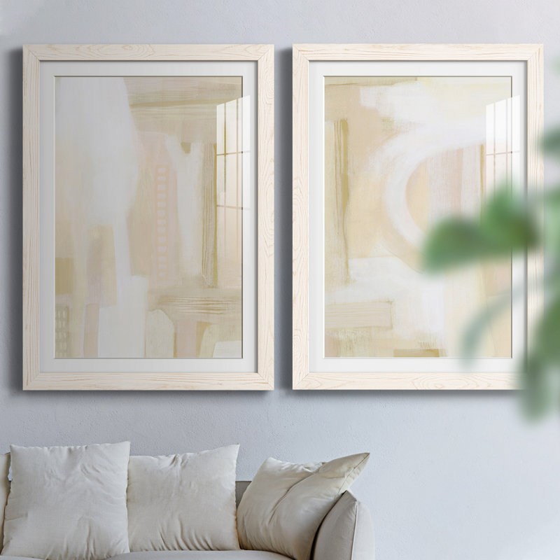 «Urban Peach», reproduction encadrée prête à accrocher, H 31,5 po x l 47 po x P 1,5 po, Papier encadré blanc, Blanc