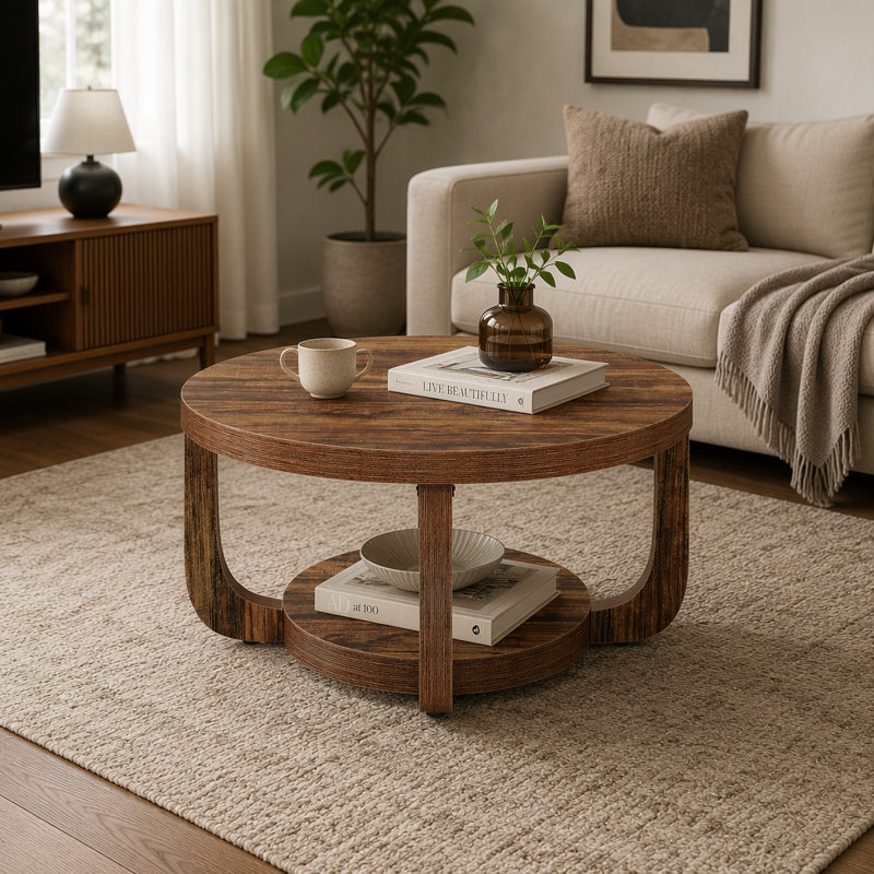 Single Coffee Table, Dark Brown
