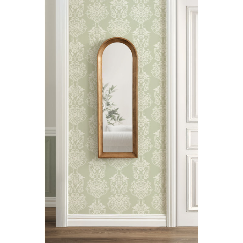 Hatherleigh Slim Arched Wall Mirror, Brown Wood