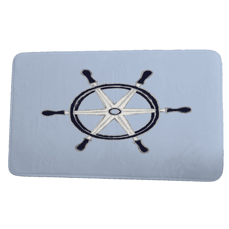 Tapis de bain Bautista, l 24 po x L 17 po, Bleu