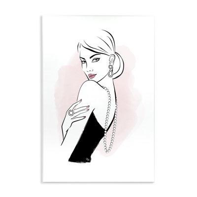 Diamond Jewelry Girl Wall Plaque Art by Martina Pavlova