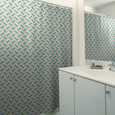Rideau de douche simple à chevrons