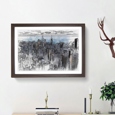 The Beauty of the Chicago Skyline in Abstract - Picture Frame Drawing Print
