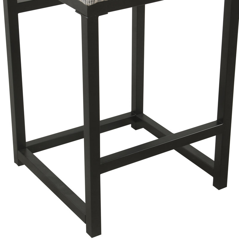 Tabouret de comptoir de 24 po Junad, Motif géométrique gris anthracite