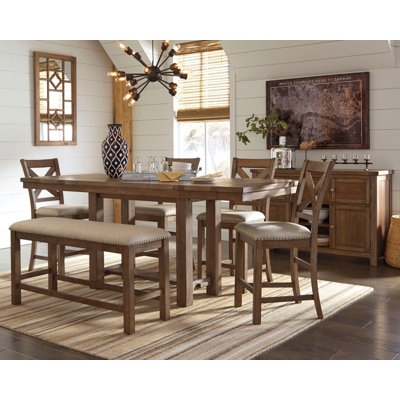 Goulven 6 - Person Extendable Trestle Dining Set