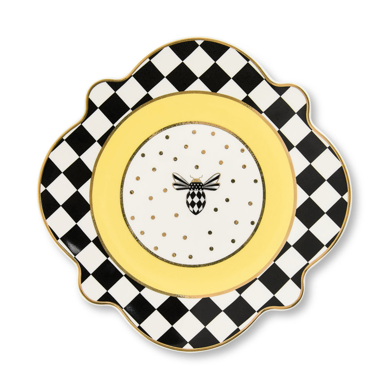 Bee Toile Salad Plate