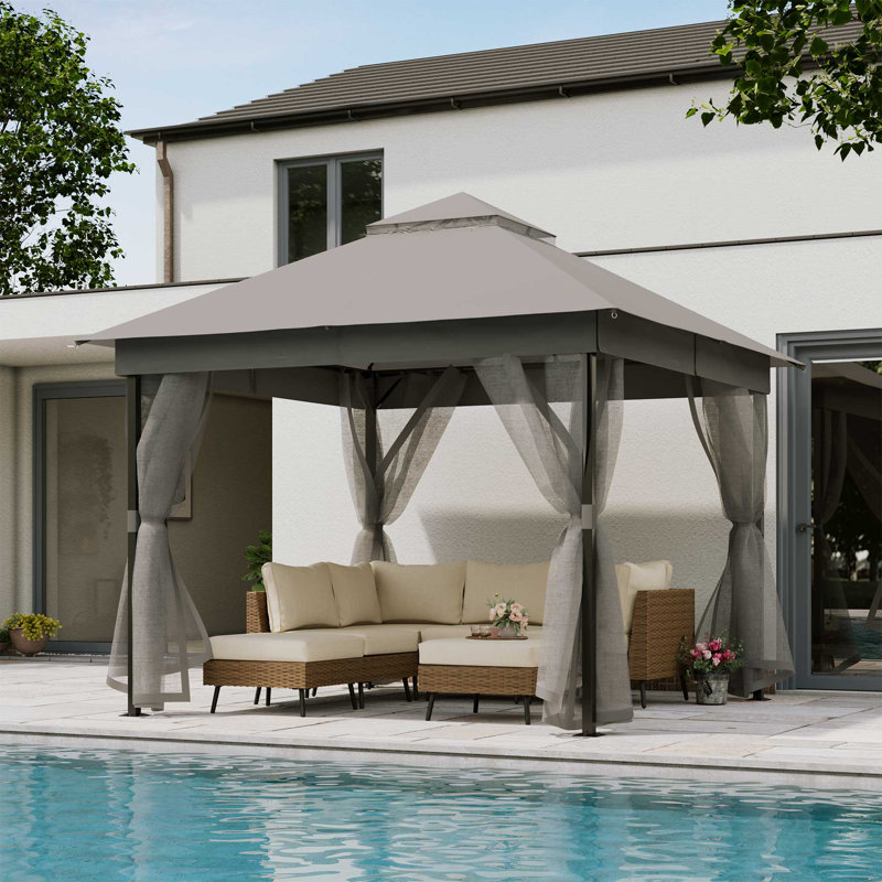 LAUSAINT HOME Outdoor Patio Gazebo 10'x10', Gray