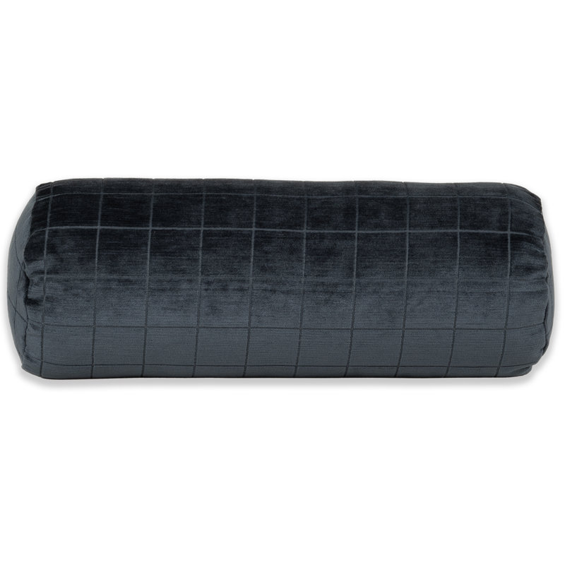 Coussin Otterville, Motif géométrique ‑ bleu marine, Traversin H 8 po x l 39 po