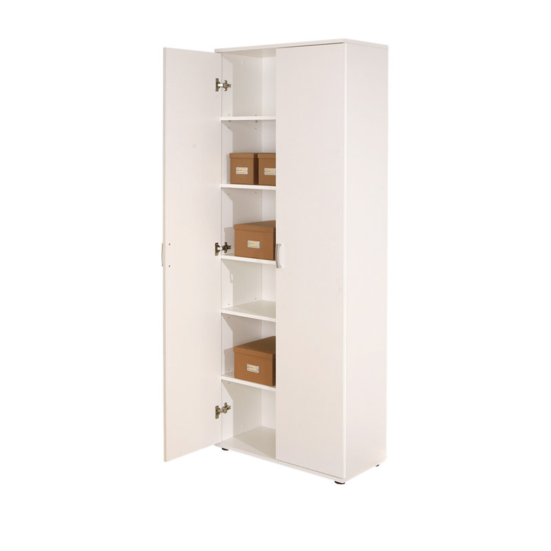 Caslyn 2-Door Wardrobe With Laminate Shelves, White
