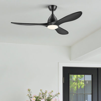 3-Blade Modern Farmhouse Smart LED Ceiling Fan with Dimmable Light and Remote Control