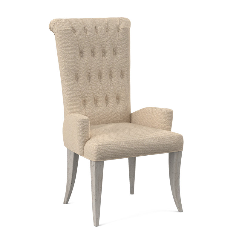 Gossamer Dining Chair, Bisque, Filigree Ivory 100% Polyester