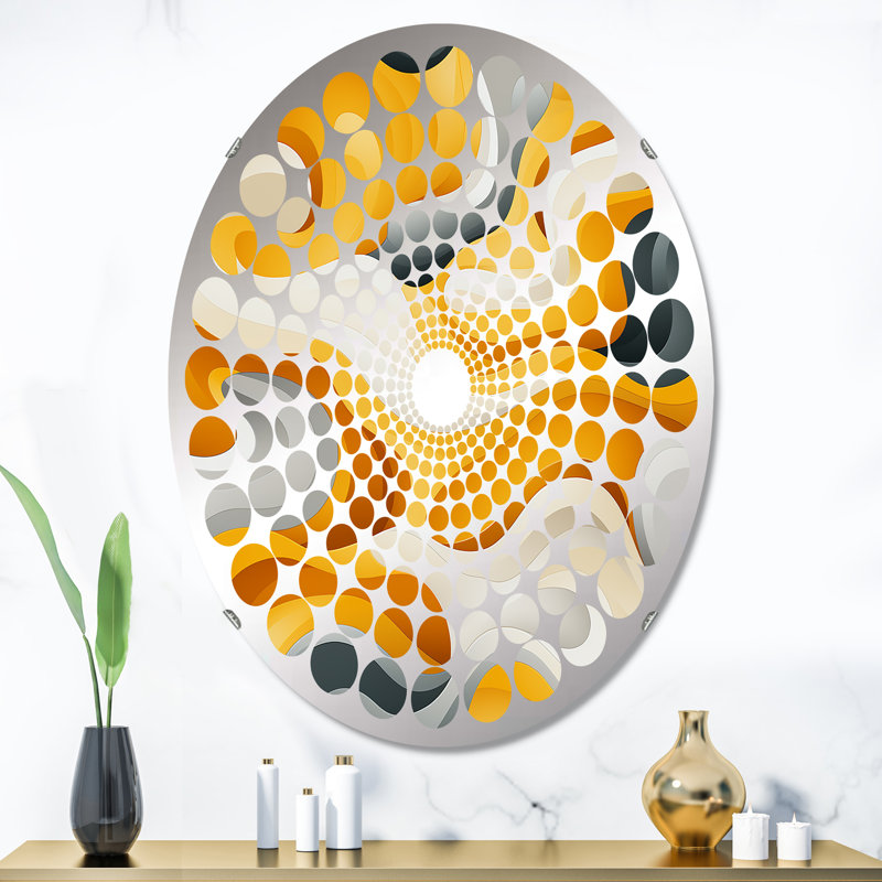 Miroir d'appoint jaune et blanc fusion Mid-Century Waves Fusion, L 24 po x H 36 po