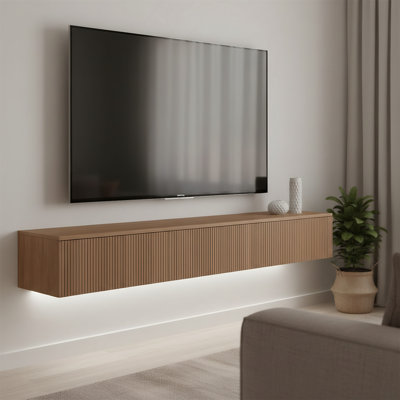 Support pour téléviseur flottant avec bande lumineuse à DEL de 16 couleurs, compatible avec les téléviseurs de 55/60/65 pouces