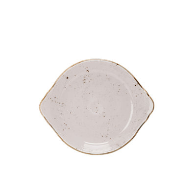Plat rond à boucles bleues