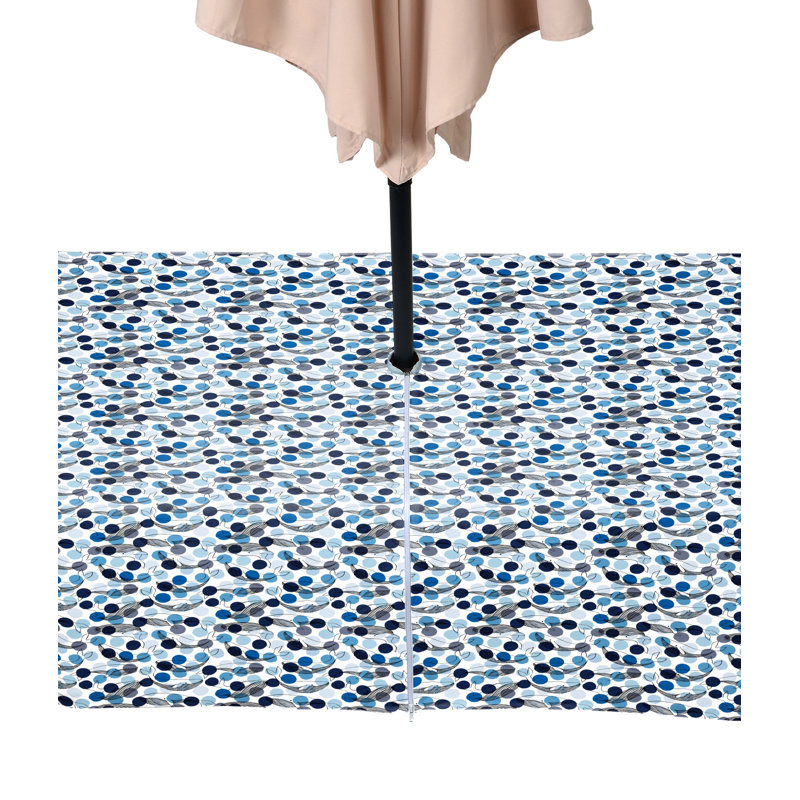 Whales Dots Water Repellent Tablecloth, 84" x 60"